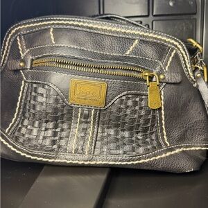 b.o.c. Black Woven Leather Belt Bag